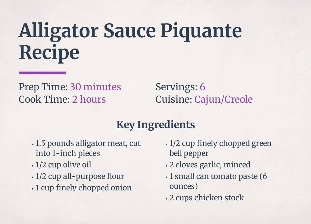 alligator Sauce piquante recipe