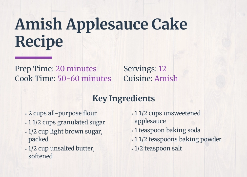 amish appleSauce cake recipe