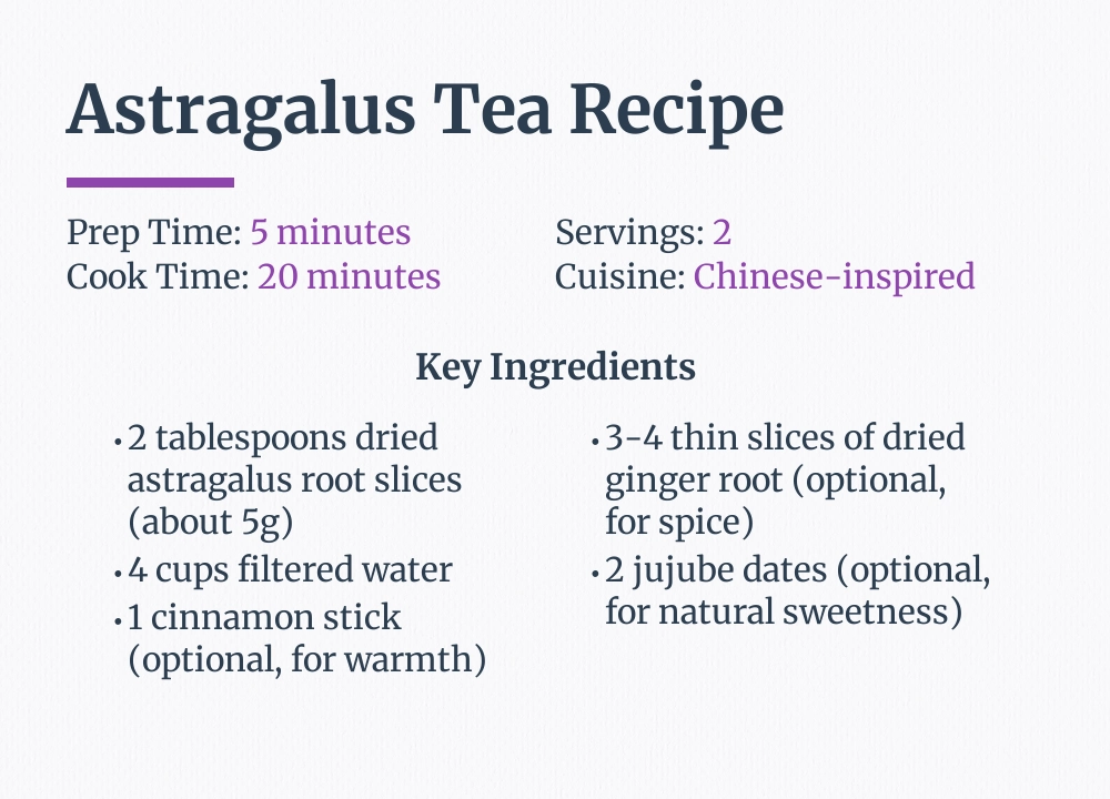 astragalus tea recipe