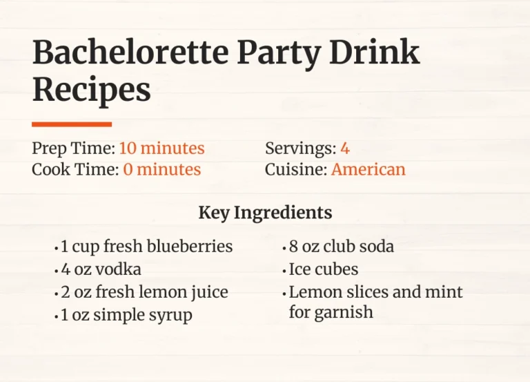 Bachelorette Party Drink Recipes