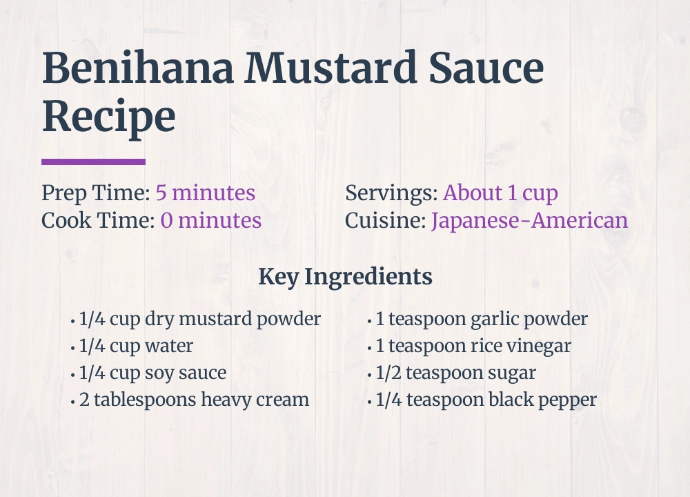 benihana mustard Sauce recipe