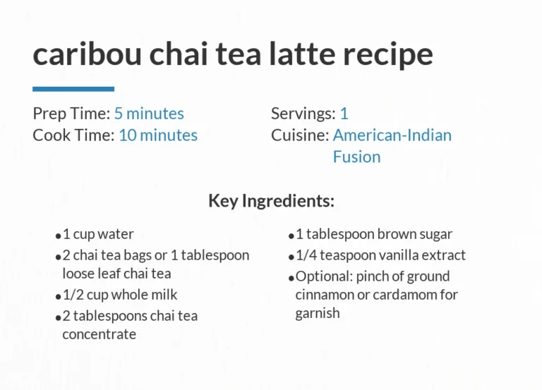 Caribou Chai Tea Latte Recipe