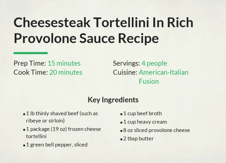 Cheesesteak Tortellini In Rich Provolone Sauce Recipe