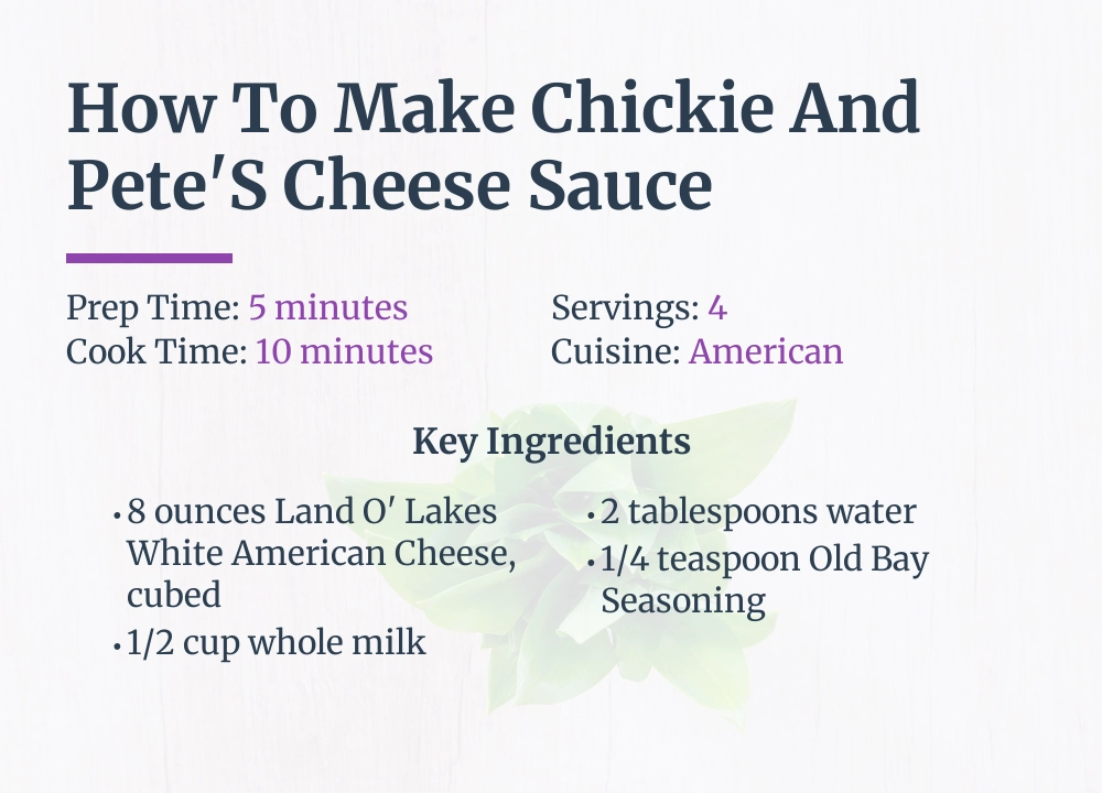 chickie and pete's cheese Sauce recipe