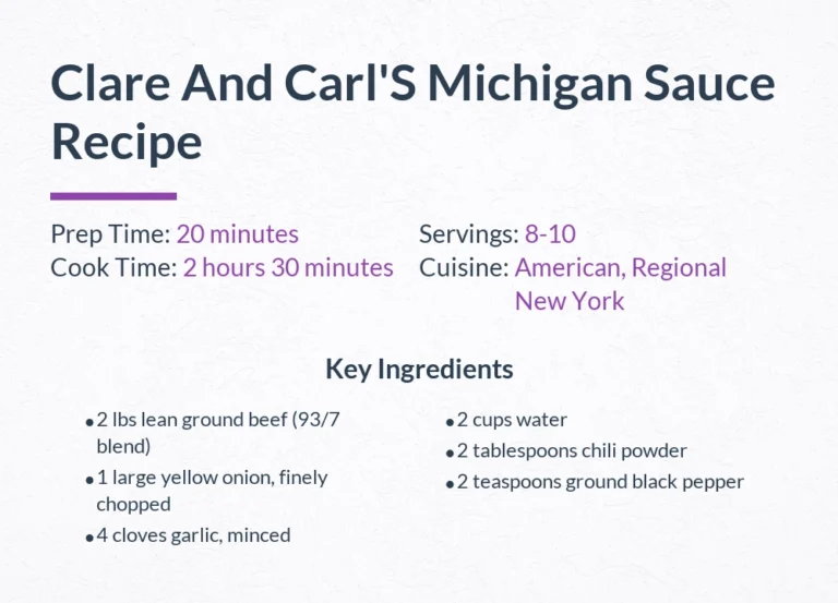 Clare And Carl’S Michigan Sauce Recipe