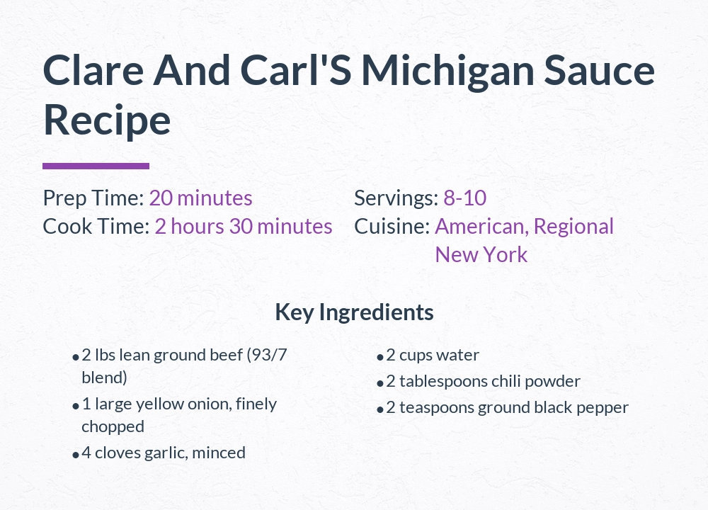 clare and carl's michigan Sauce recipe