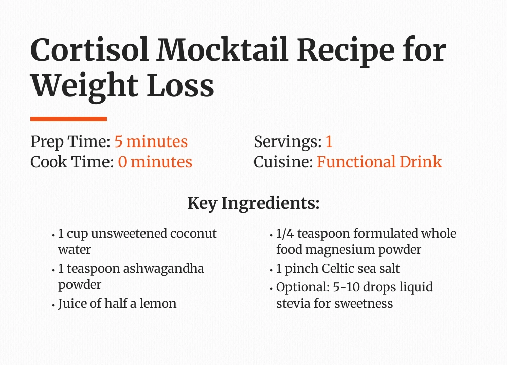 cortisol mocktail recipe for weight loss