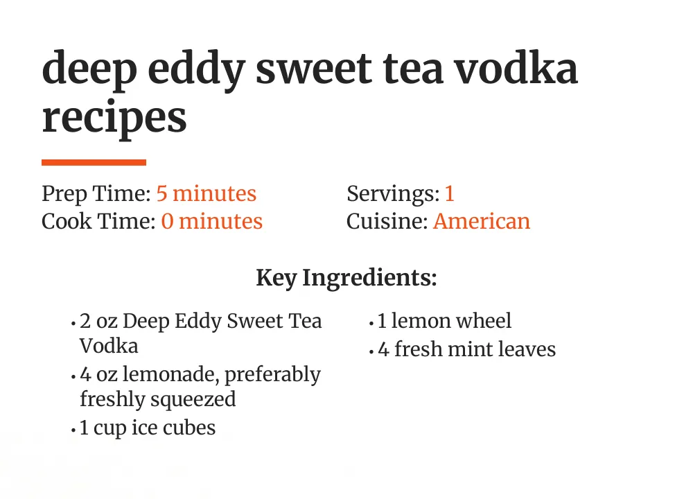 deep eddy sweet tea vodka recipes