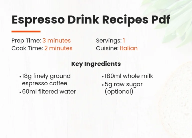 Espresso Drink Recipes Pdf