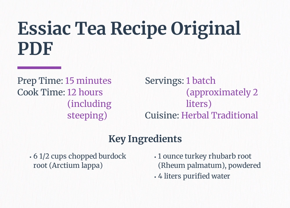 essiac tea recipe original pdf