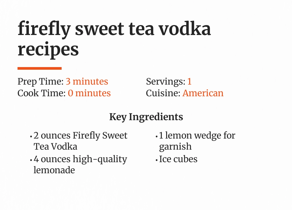 firefly sweet tea vodka recipes