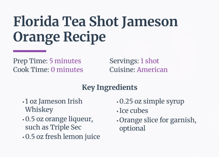 Florida Tea Shot Jameson Orange Recipe