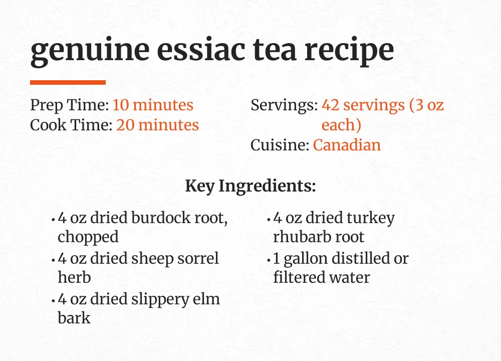 genuine essiac tea recipe
