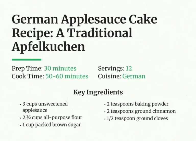 German Applesauce Cake Recipe: A Traditional Apfelkuchen