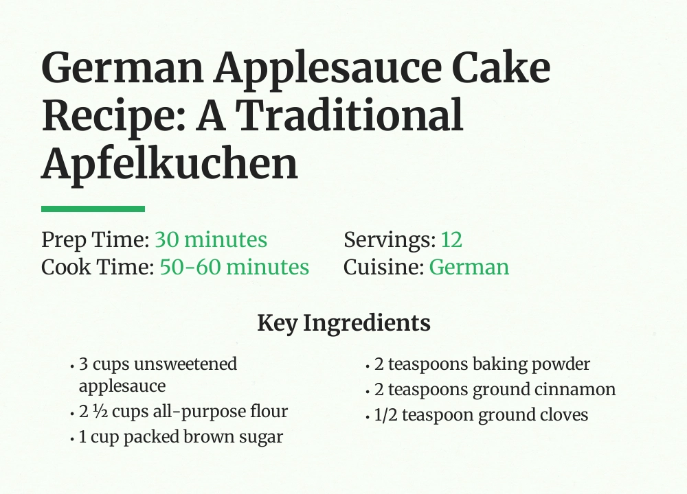 german appleSauce cake recipe