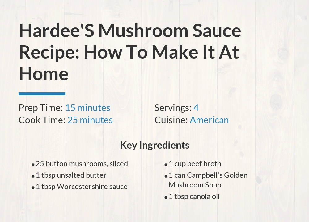 hardees mushroom Sauce recipe