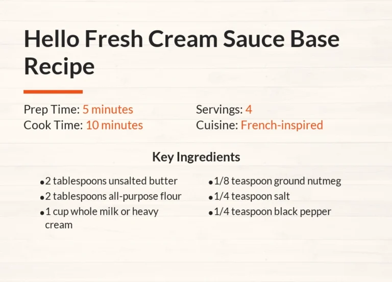 Hello Fresh Cream Sauce Base Recipe