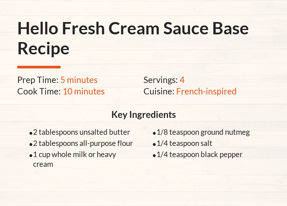 hello fresh cream Sauce base recipe