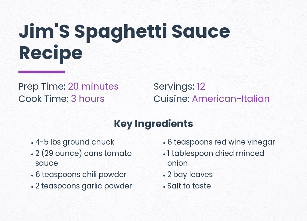 jim's spaghetti Sauce recipe