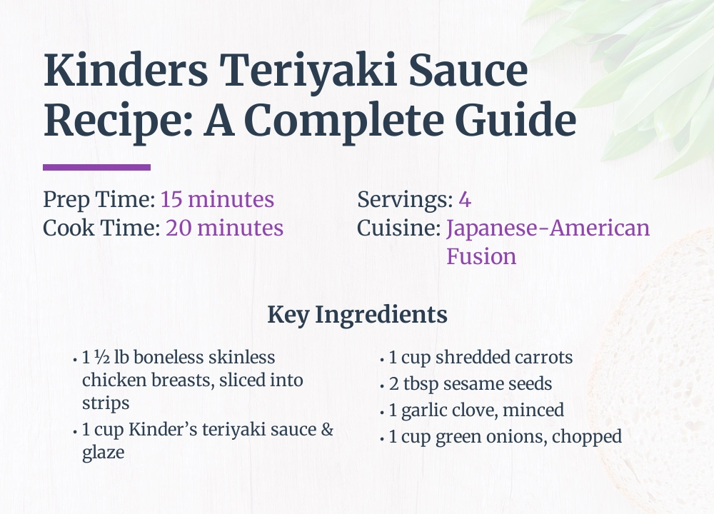 kinders teriyaki Sauce recipe