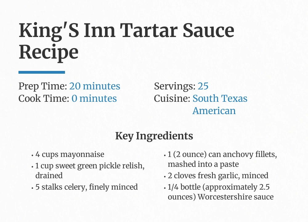kings inn tartar Sauce recipe
