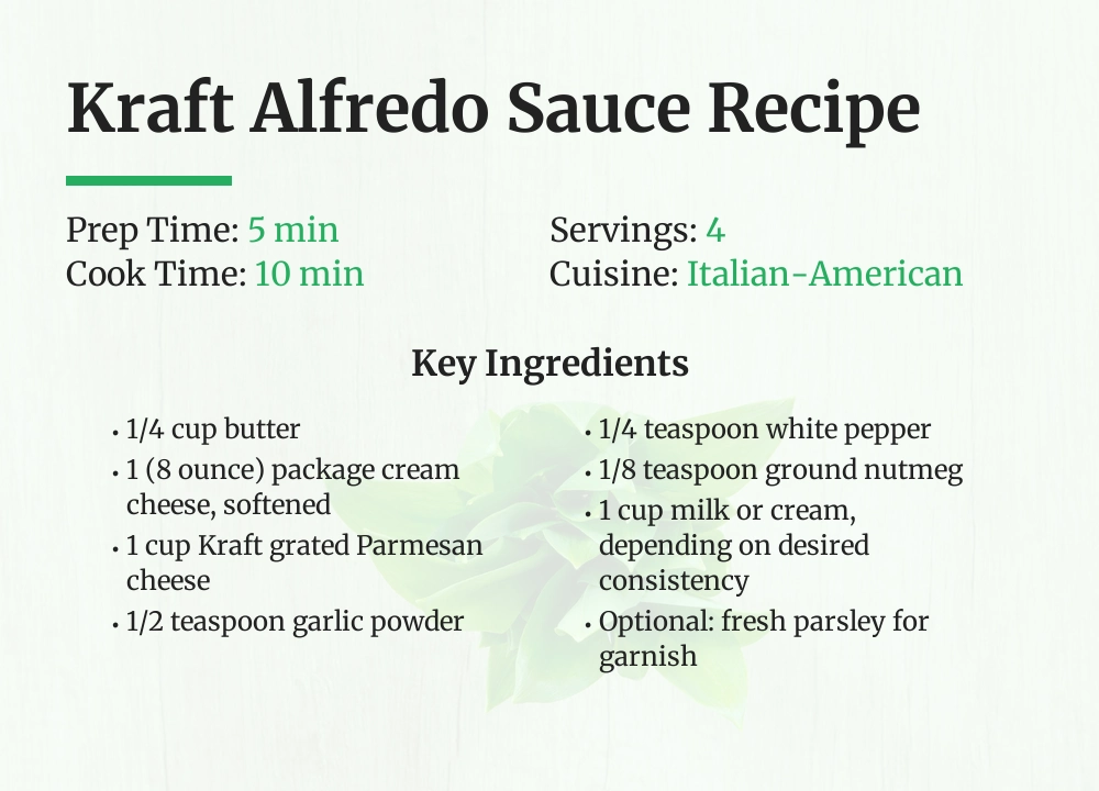 kraft alfredo Sauce recipe