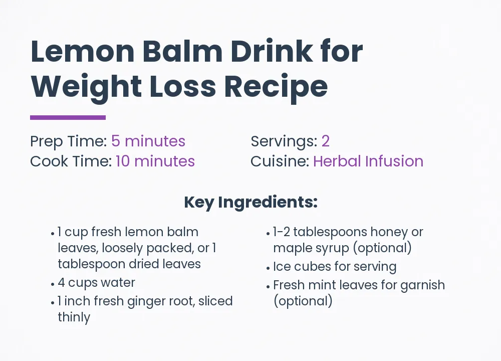 lemon balm drink weight loss recipe
