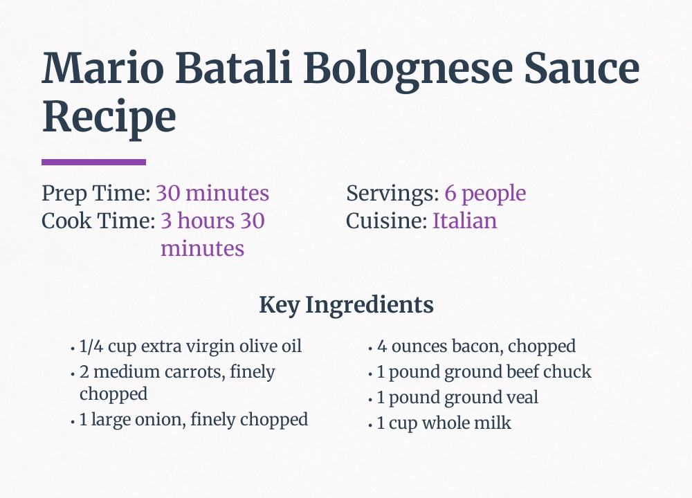 mario batali bolognese Sauce recipe