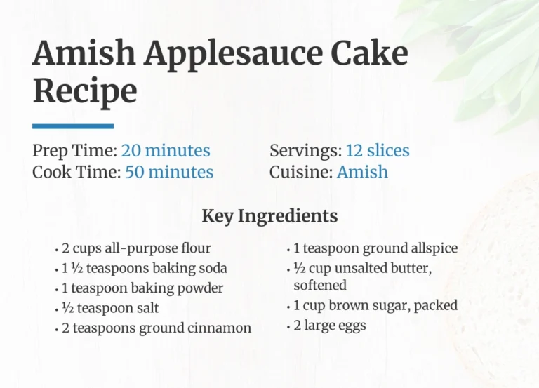 Amish Applesauce Cake Recipe