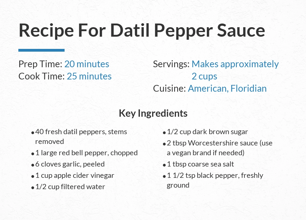 recipe for datil pepper Sauce