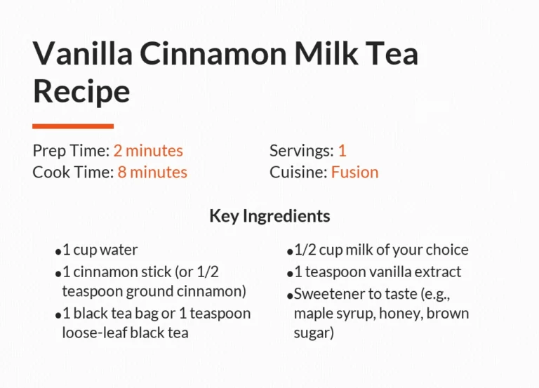 Vanilla Cinnamon Milk Tea Recipe
