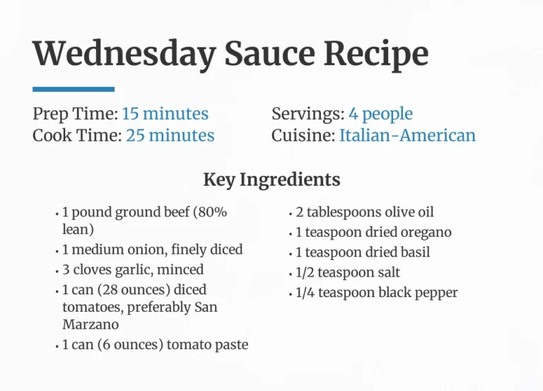 Wednesday Sauce Recipe
