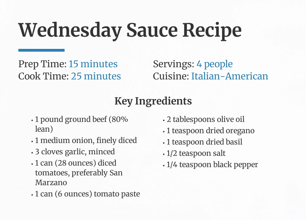 wednesday Sauce recipe
