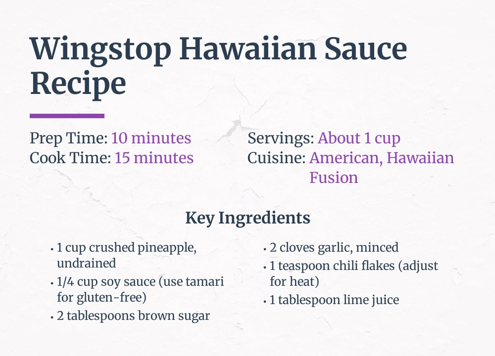 wingstop hawaiian Sauce recipe