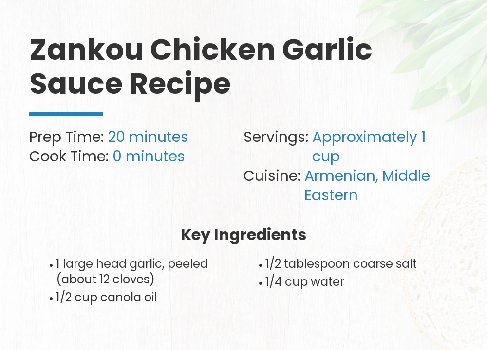 zankou chicken garlic Sauce recipe