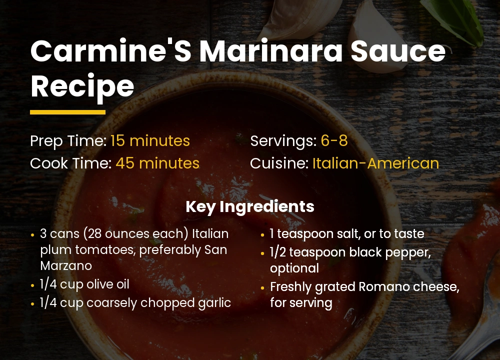carmines marinara Sauce recipe