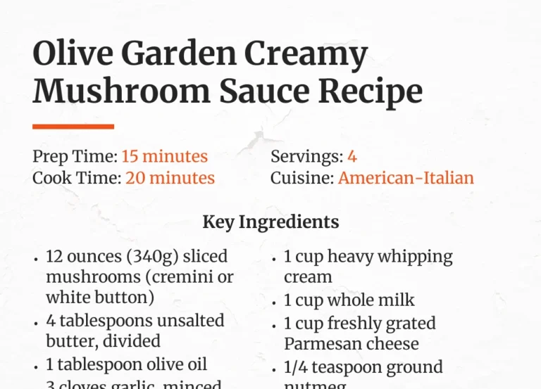 Olive Garden Creamy Mushroom Sauce Recipe