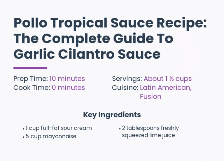 Pollo Tropical Sauce Recipe: The Complete Guide To Garlic Cilantro Sauce