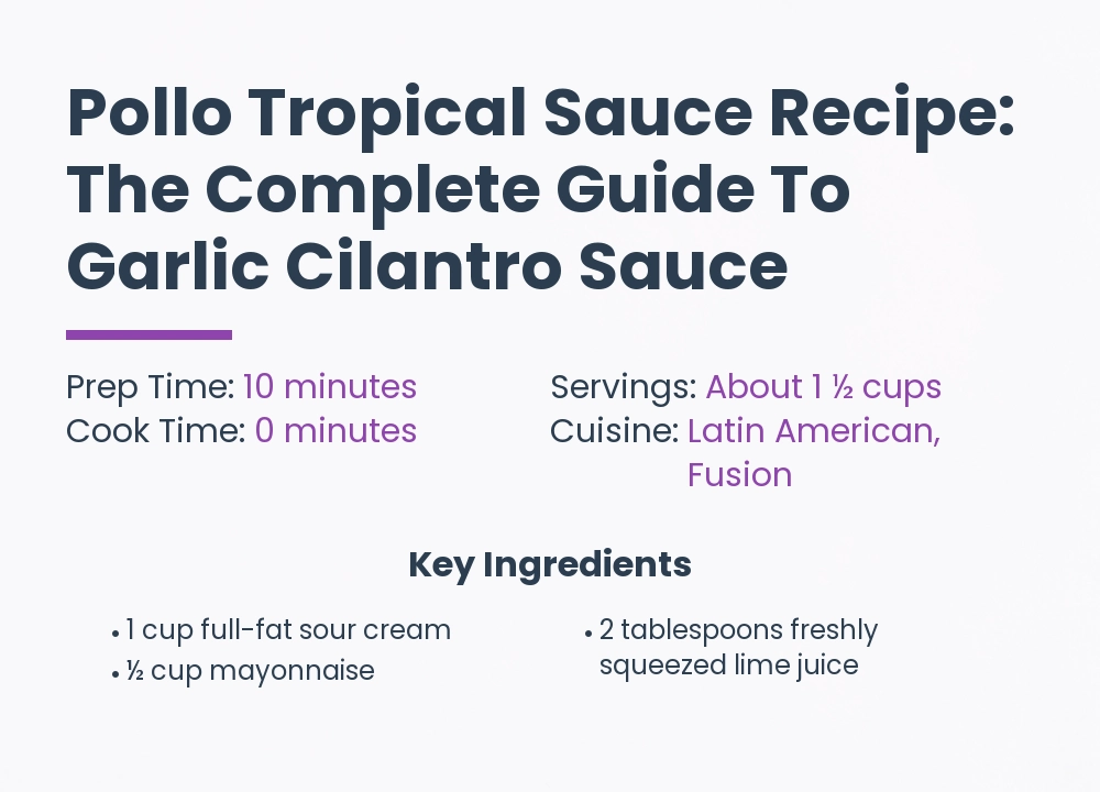 pollo tropical Sauce recipe