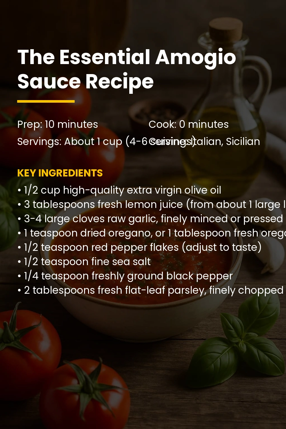 recipe for amogio Sauce