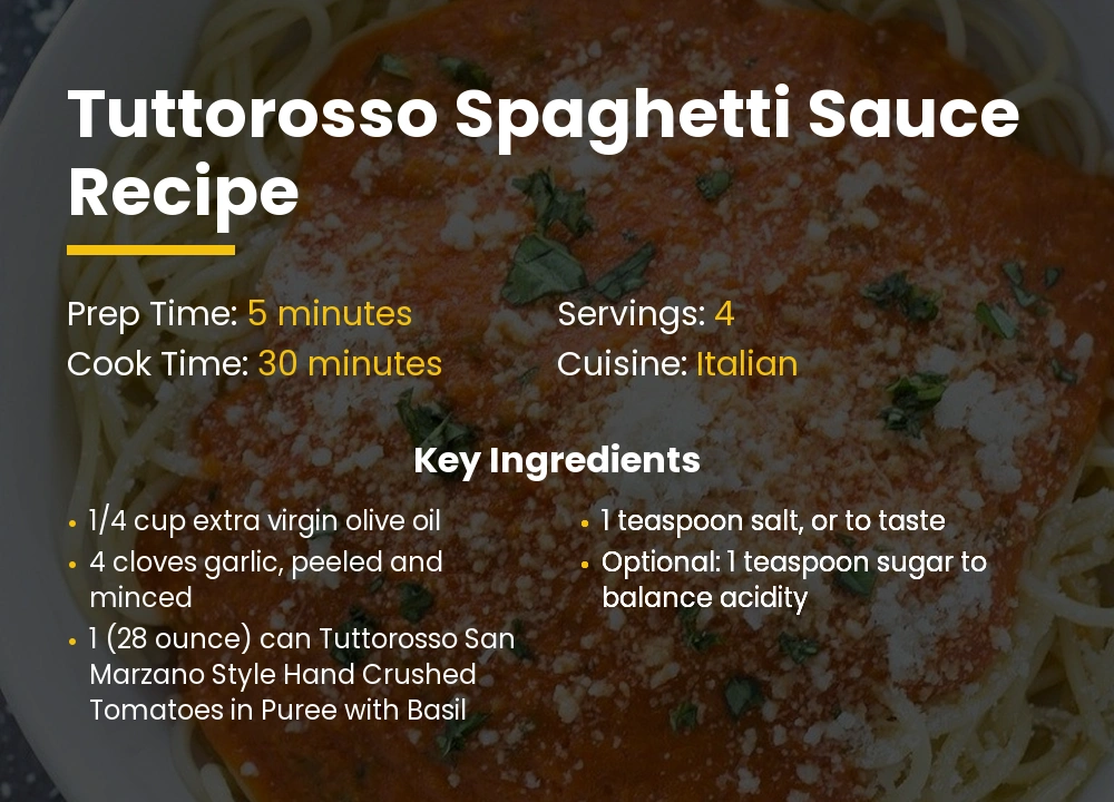 tuttorosso spaghetti Sauce recipe