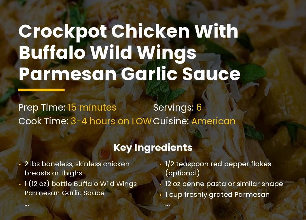 crockpot chicken recipe with buffalo wild wings parmesan garlic Sauce