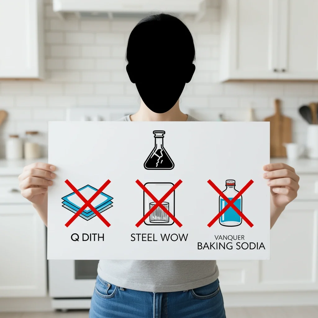 Myth busted symbols over dryer sheet, steel wool, and vinegar-baking soda mix