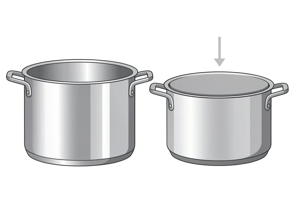Comparison of fully clad and disc-bottom stainless steel pots highlighting construction differences
