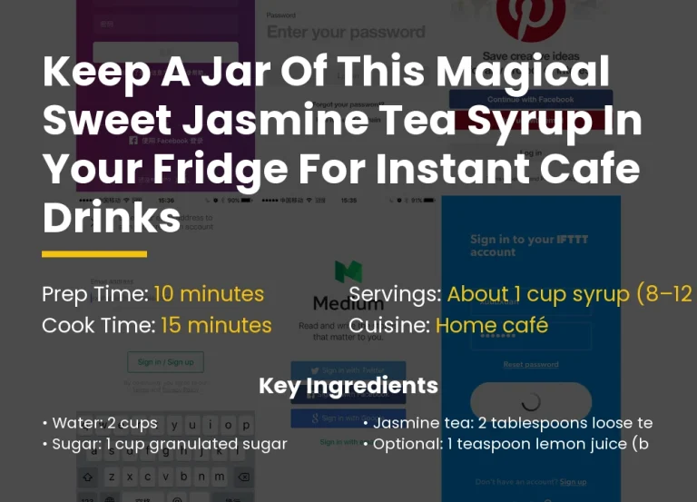 Keep a jar of this magical sweet jasmine tea syrup in your fridge for instant cafe drinks