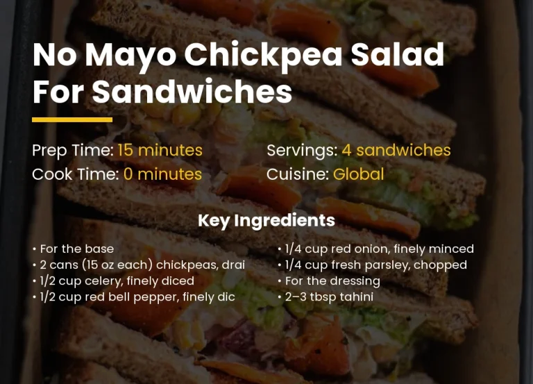 No mayo chickpea salad for sandwiches