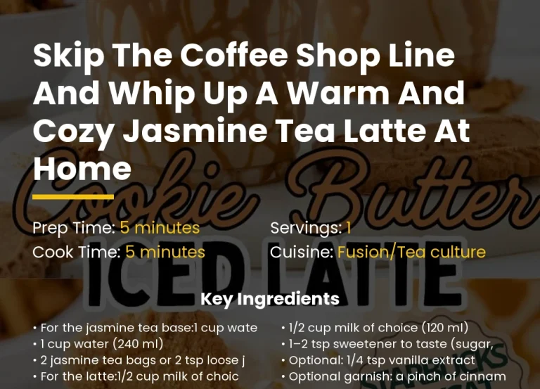 Skip the coffee shop line and whip up a warm and cozy jasmine tea latte at home