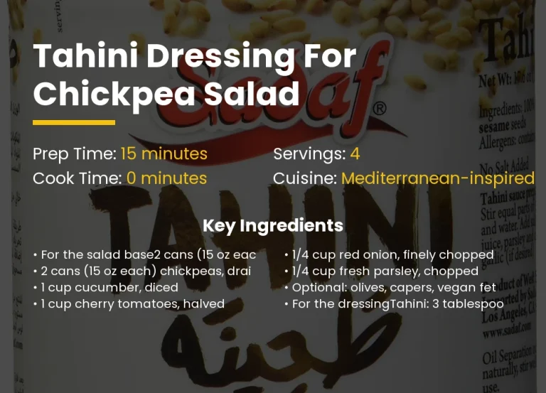 Tahini dressing for chickpea salad