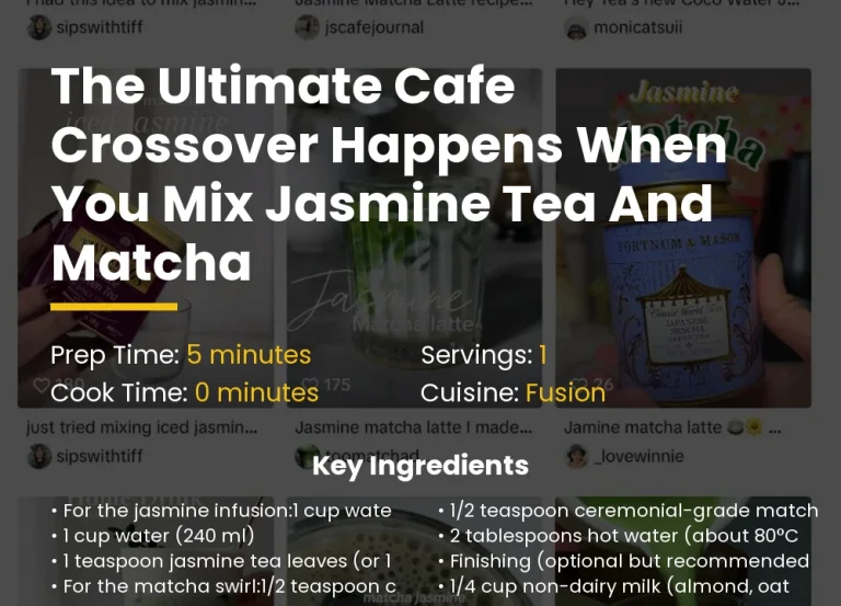 The ultimate cafe crossover happens when you mix jasmine tea and matcha