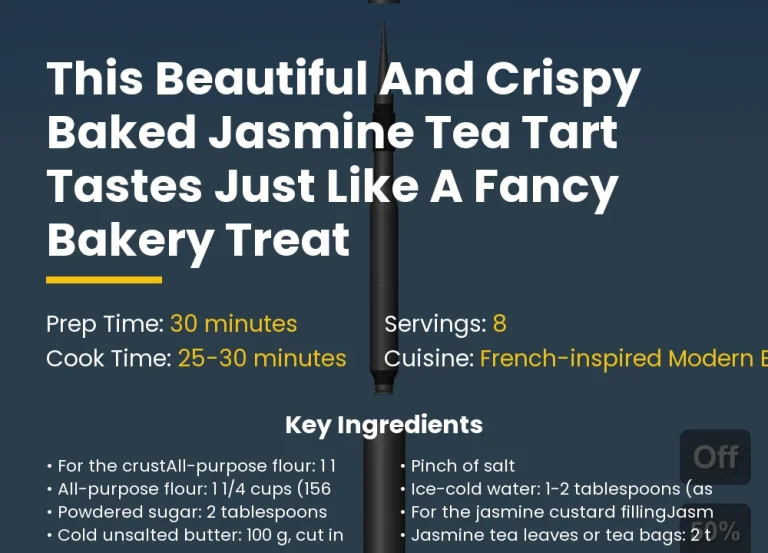 This beautiful and crispy baked jasmine tea tart tastes just like a fancy bakery treat